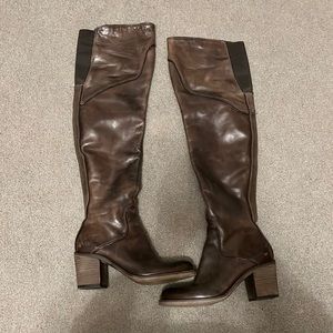 Guess by Marciano Brown Leather Boots.